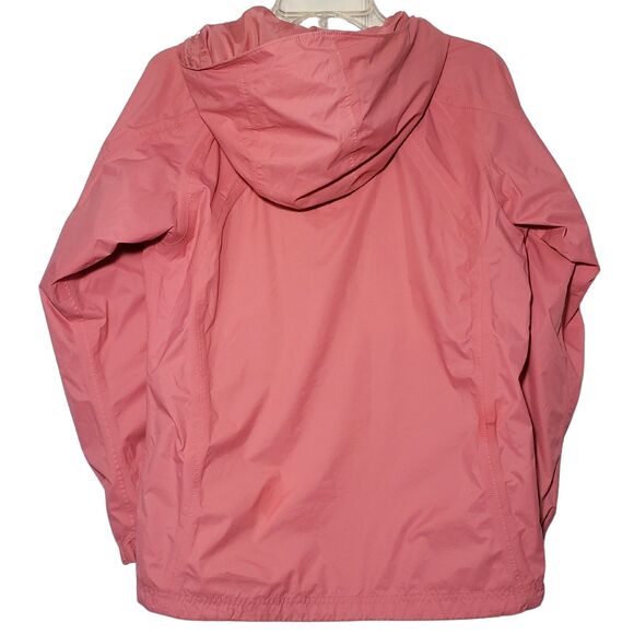Columbia Windbreaker Jacket Womens Small Hooded Drawstring Pink Nylon Polyester - Picture 6 of 7